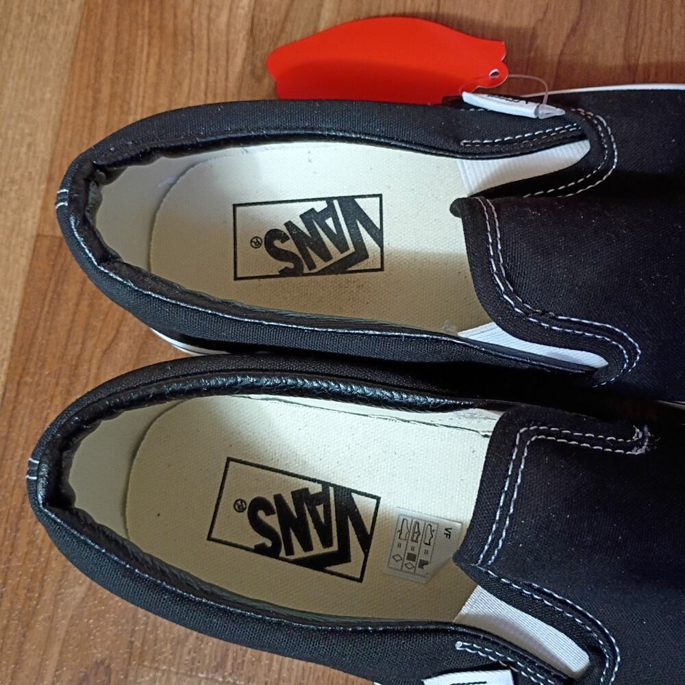 VANS Classic Slip-On lack True black Unisex Shoes men's 7 women's 8.5 - Picture 6 of 10